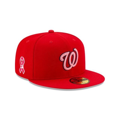 Red Washington Nationals Hat - New Era MLB Mother's Day 59FIFTY Fitted Caps USA4910735